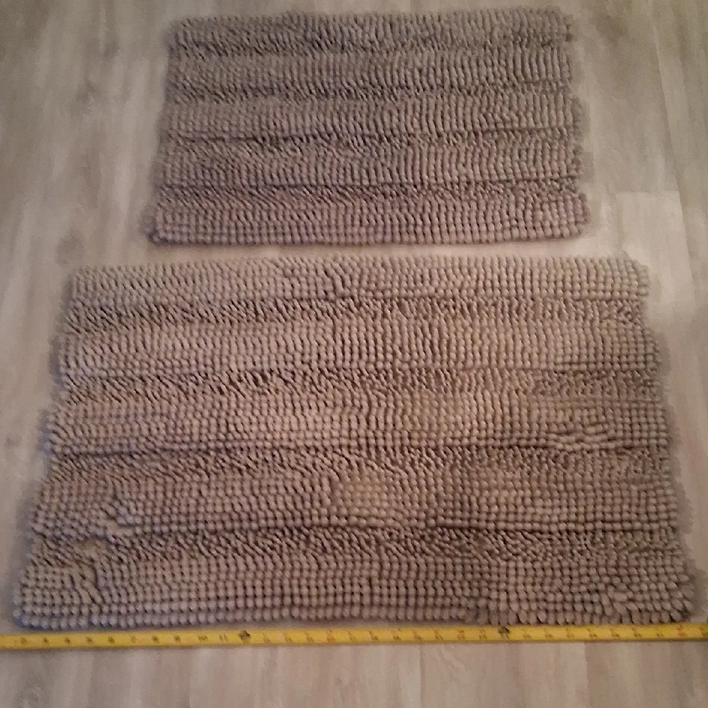 Plush Bathmat Set Grey